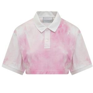 Philosophy Di Lorenzo Serafini Cropped Polo Tee-Shirt Top Pink Tie Dye